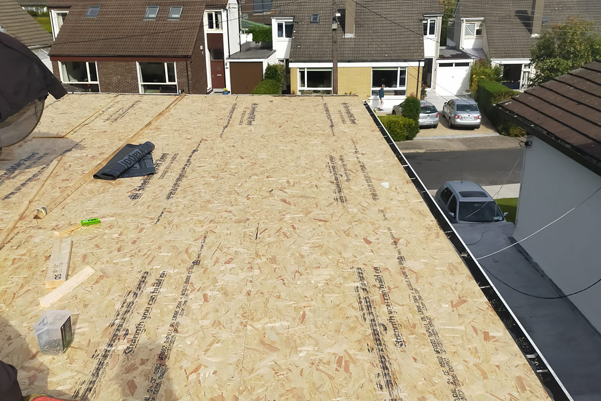Completed flat roof replacement in Blackrock Dublin